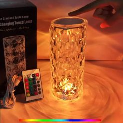 16 Color Crystal Rose Diamond Table Lamp Acrylic Table Lamp for Living Room Bedroom with Remote