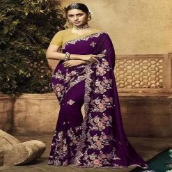 ইন্ডিয়ান জর্জেট শাড়ি ব্লাউজ পিস সহ (33)