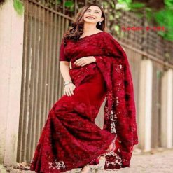 ইন্ডিয়ান জর্জেট শাড়ি ব্লাউজ পিস সহ (28)