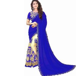 ইন্ডিয়ান জর্জেট শাড়ি ব্লাউজ পিস সহ (13)