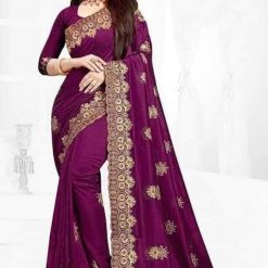 ইন্ডিয়ান জর্জেট শাড়ি ব্লাউজ পিস সহ (23)