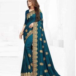 ইন্ডিয়ান জর্জেট শাড়ি ব্লাউজ পিস সহ (22)