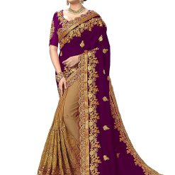 ইন্ডিয়ান জর্জেট শাড়ি ব্লাউজ পিস সহ (19)