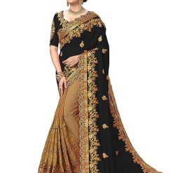 ইন্ডিয়ান জর্জেট শাড়ি ব্লাউজ পিস সহ (18)