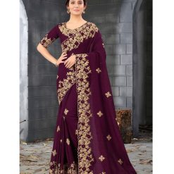 ইন্ডিয়ান জর্জেট শাড়ি ব্লাউজ পিস সহ (10)