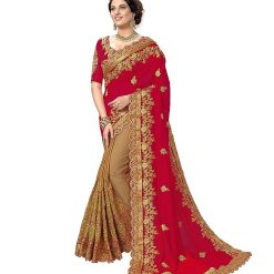 ইন্ডিয়ান জর্জেট শাড়ি ব্লাউজ পিস সহ (8)