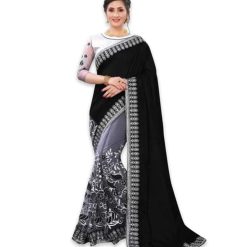 ইন্ডিয়ান জর্জেট শাড়ি ব্লাউজ পিস সহ (5)