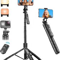 Long Video Stand Cum Selfie Stick Tripod with Remote