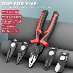 Multifunctional Electrician Pliers 5 in 1 Replaceable Wire Stripping Pliers Wire Cutting Needle Nosed Pliers Special Tools