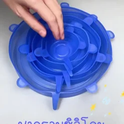 Tampas extensíveis de silicone, 6 pçs, reutilizáveis, wrap comida, mantem fresco, sela a tigela, elástico, capa de enrolar, cozinha, panelas