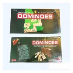 Wooden In Black Dots Dominoes Game – 28 pcs