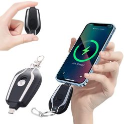 Keychain Portable C-Type Charger for (Android) Power Bank Battery Pack, Key Ring Cell Phone Charger