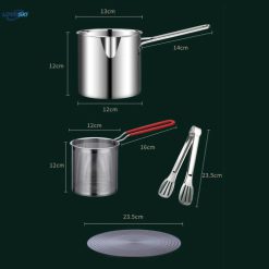 Deep Frying Pot Stainless Steel Cooking Pot for Dining Room