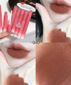 5 Pack Piggy Head Velvet Lip Glaze Set Matte Whitening Non Makeup H3K1 V9 B0G3 2