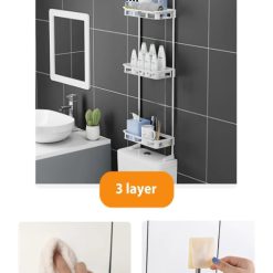 Shelf Above The Toilet Tank,Toilet Rack,Punch-free Multi-functional Storage Rack With Supporting Feet Bathroom Accessories 2