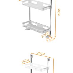 Shelf Above The Toilet Tank,Toilet Rack,Punch-free Multi-functional Storage Rack With Supporting Feet Bathroom Accessories 3