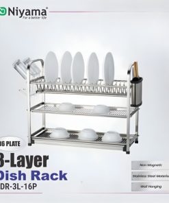 Niyama 3 Layer16 Plate Dish Rack NDR-3LB-16P